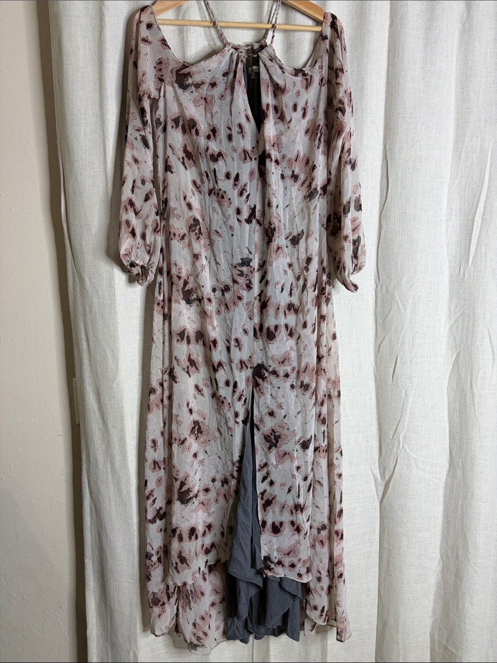 RACHEL Rachel Roy Blush Floral Long Sleeve Maxi Dress